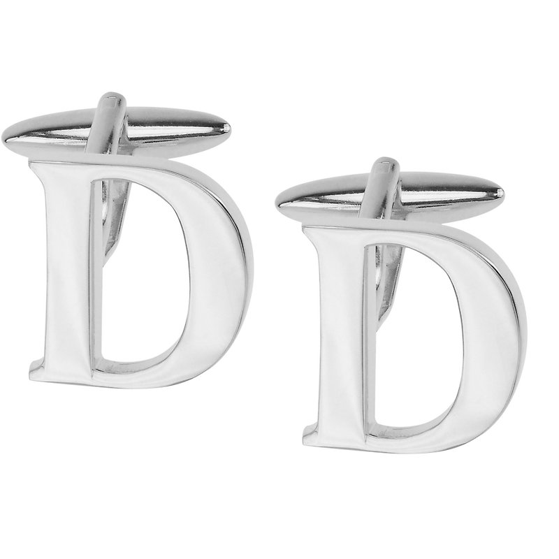 Initial Alphabet D Cufflinks - Cuff Links - Other Metals Silver