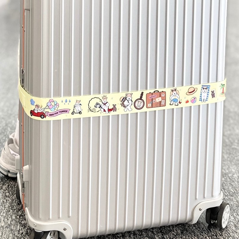 Wirefoxterrier Luggage Straps~Vacation Style (Yellow) - กระเป๋าเดินทาง/ผ้าคลุม - เส้นใยสังเคราะห์ สีเหลือง