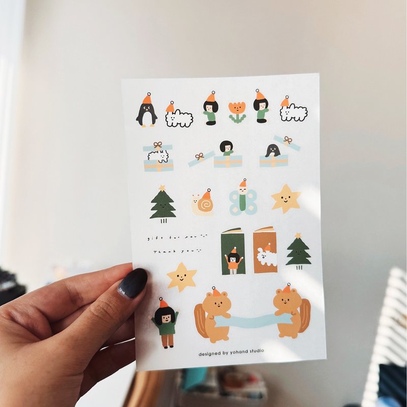 転写ステッカー / ホリデーグリーティング (2枚セット) - ステッカー・シール - 紙 ホワイト