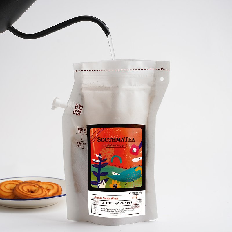 SouthMaTea Sitian [ローズ シナモン フレーバー] ペーパー コーヒー メーカー/ 3g ネイキッド ティー (水を直接注入) - お茶 - 寄せ植え・花 グリーン