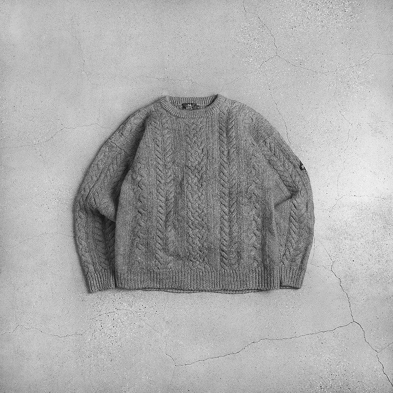 Irish fisherman sweater - สเวตเตอร์ผู้หญิง - ขนแกะ สีเทา