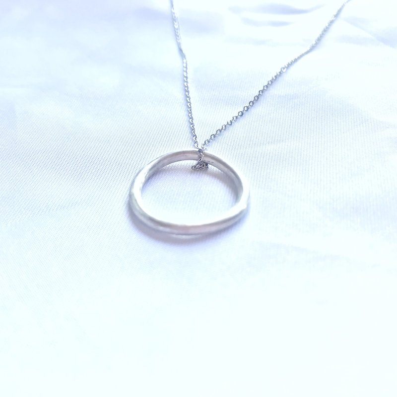 Circle ring can be used as tail ring sterling silver necklace / dual-use - Necklaces - Sterling Silver Silver