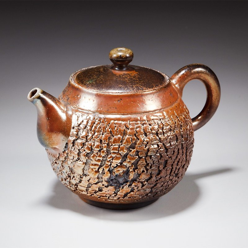 Dicrack Jinfeng handmade wood-fired Jincai pot 260cc - Teapots & Teacups - Pottery Gold