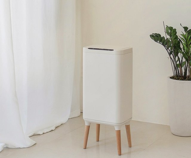 進化・進化したオゾン感知角型ゴミ箱 クリームホワイト25L