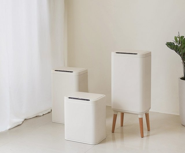 進化・進化したオゾン感知角型ゴミ箱 クリームホワイト25L