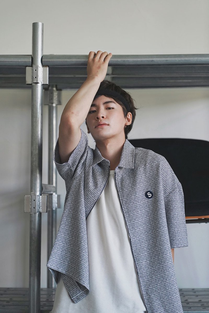 Stone As - Jacquard Shirt / 拉鍊提花襯衫 - 男襯衫/休閒襯衫 - 其他材質 藍色