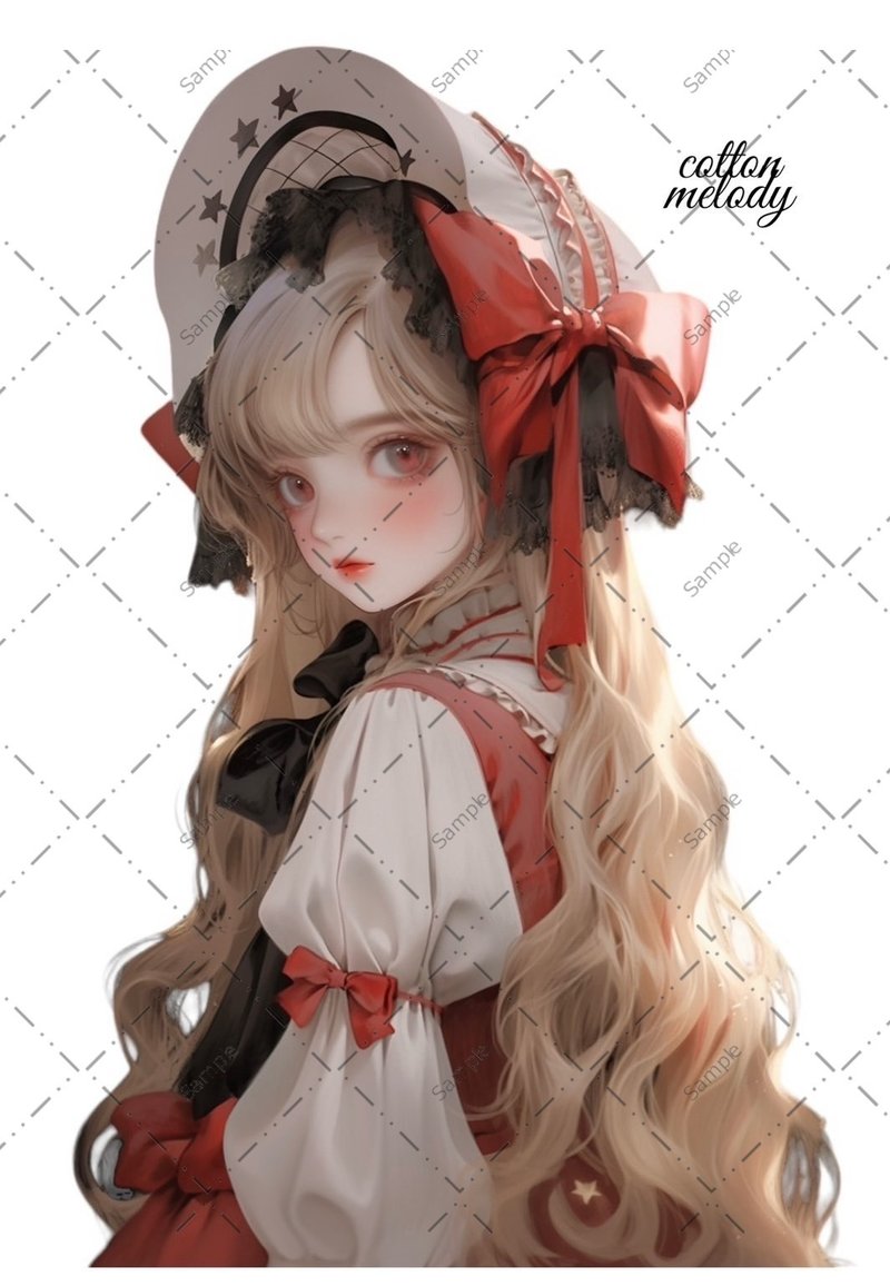 original sticker no.206 人物ステッカー オリジナルステッカー 人物ステッカー 女の子ステッカー オリジナル人物ステッカー - 貼紙 - 紙 