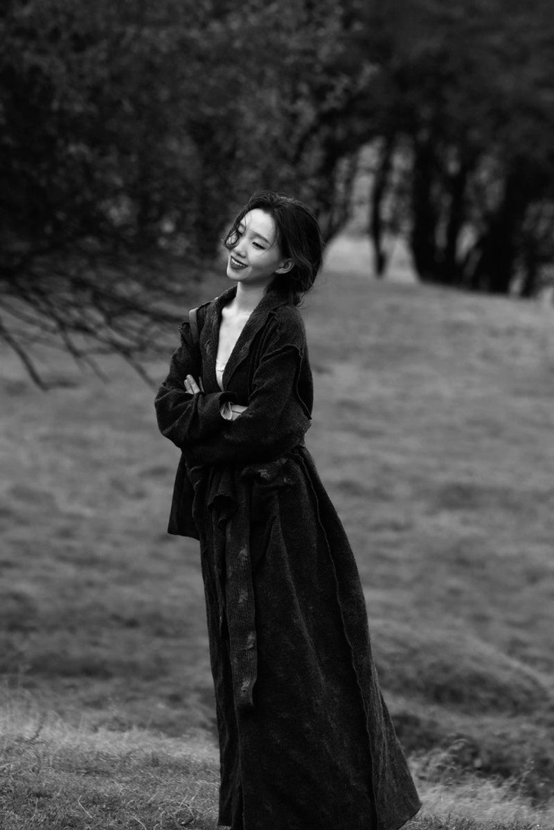 Wandering Poet Retro Loose Long Coat Jacket - Women's Blazers & Trench Coats - Other Materials 