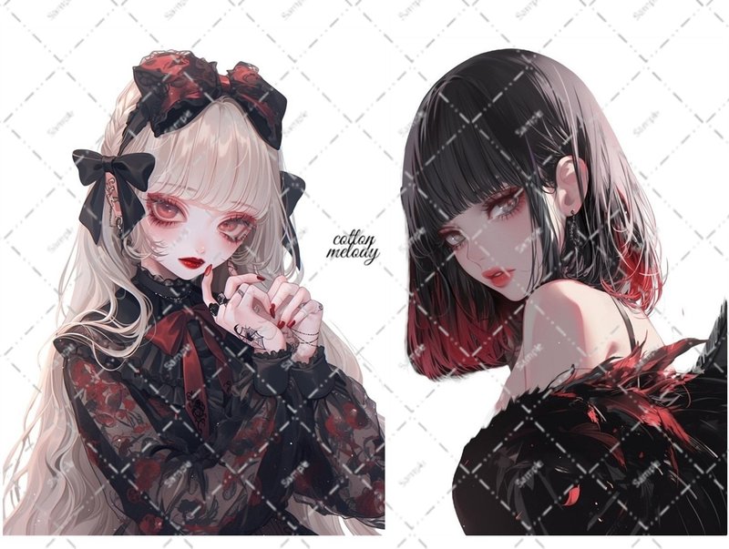 original sticker no.7114 人物ステッカー オリジナルステッカー 人物ステッカー 女の子ステッカー オリジナル人物ステッカー - 貼紙 - 紙 