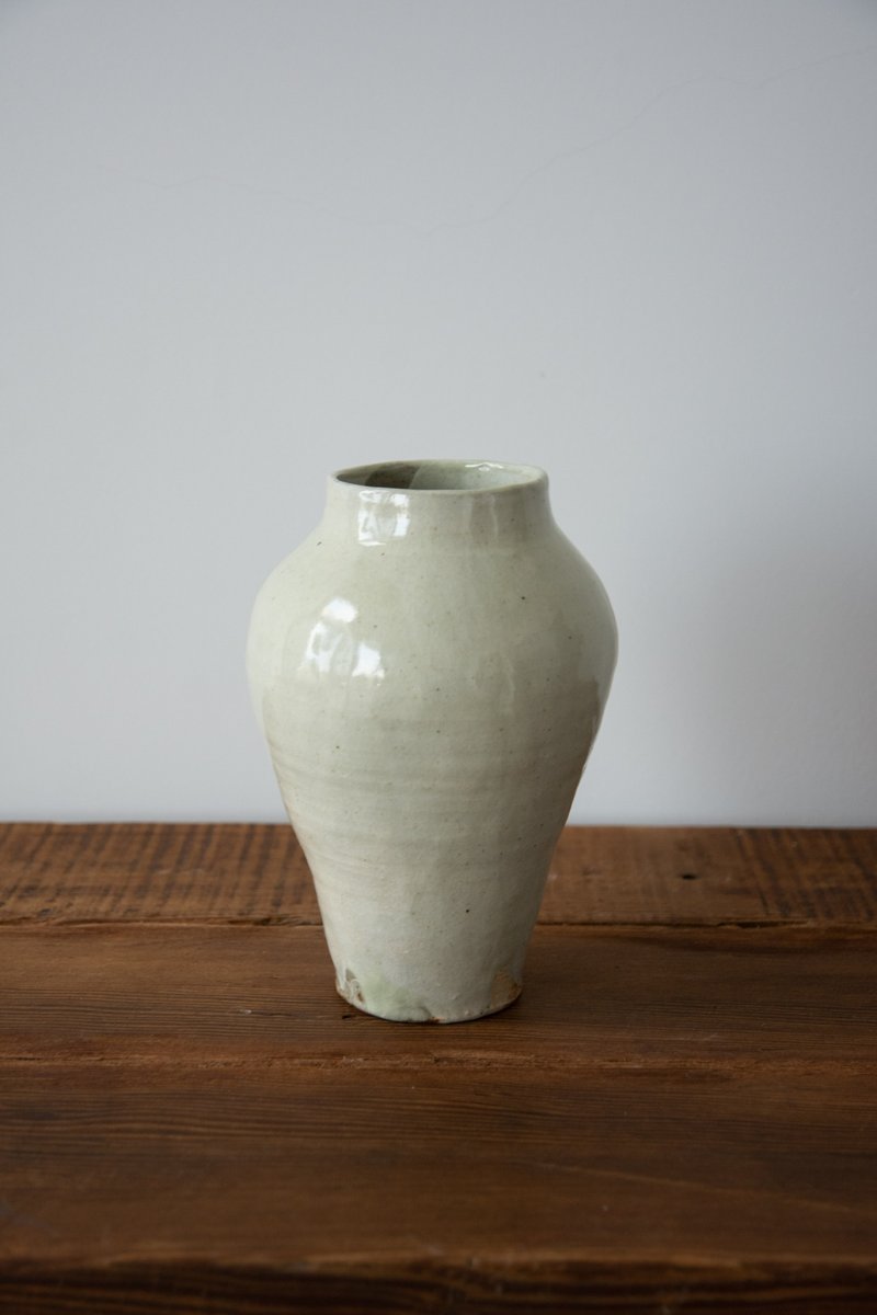 白化粧花器 - 花瓶・植木鉢 - 陶器 