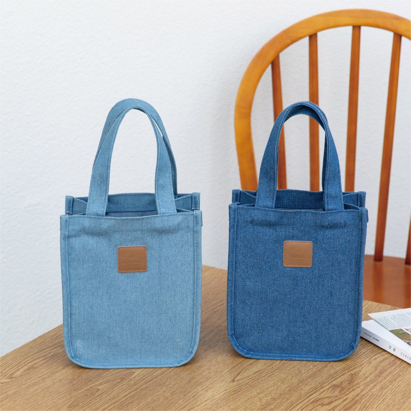 Oolab True Self Denim Beverage Bag - กระเป๋าถือ - วัสดุอื่นๆ สีน้ำเงิน