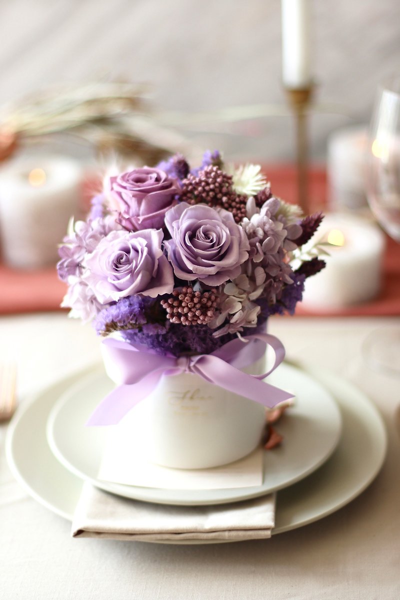 Classic purple and white porcelain potted flowers can be customized - Dried Flowers & Bouquets - Plants & Flowers Purple