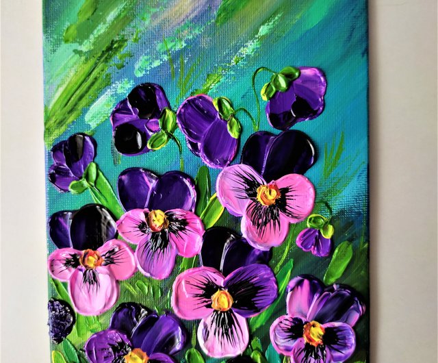 パンフラワーの絵画 パンフラワー/クレイフラワー フリージアと春のお花 アート