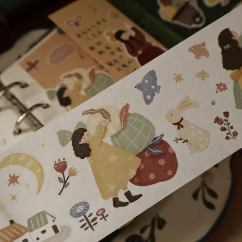 她的蘋果園  鹽系輕復古可愛PET 和紙膠帶 - 紙膠帶/和紙/PET - 其他材質 多色