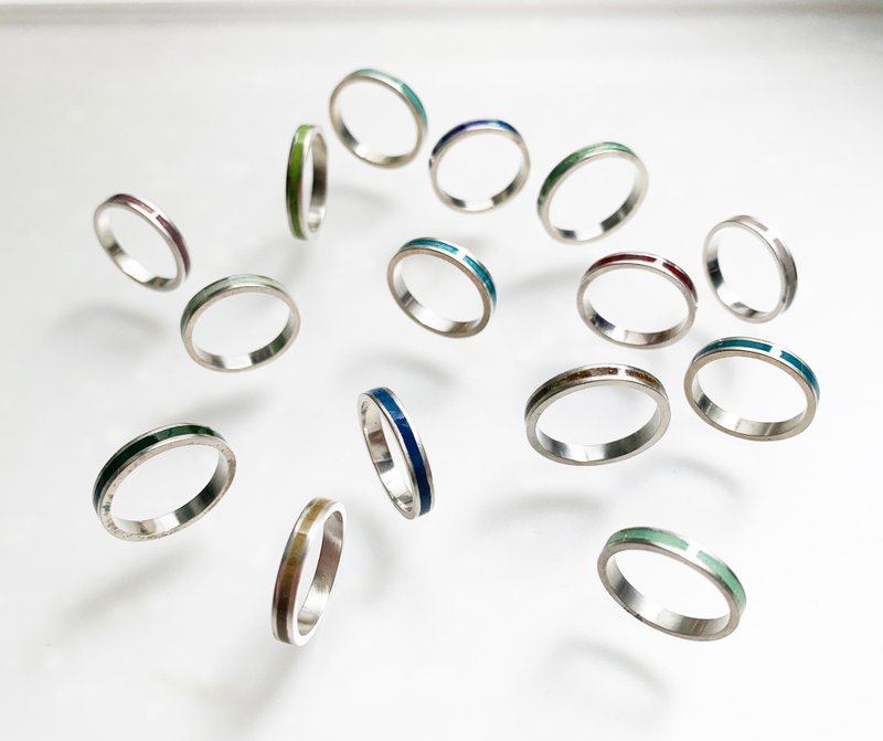 Made to Order Sterling Silver Enamel Ring - แหวนทั่วไป - วัตถุเคลือบ หลากหลายสี