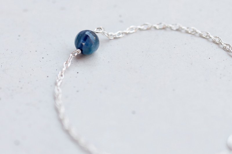 925 sterling silver small blue crystal temperament young bracelet natural stone fine crystal - Bracelets - Gemstone Blue