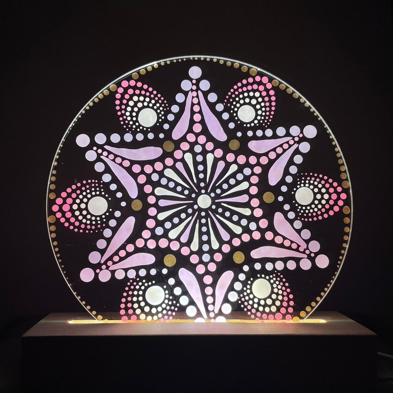 Mandala hand drawn mandala night light - โคมไฟ - อะคริลิค 