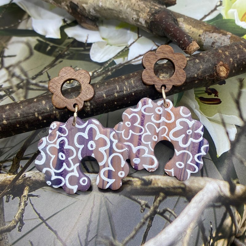 RINIONII | Summer Forest | Handmade Polymer Clay Earrings - Earrings & Clip-ons - Clay Multicolor