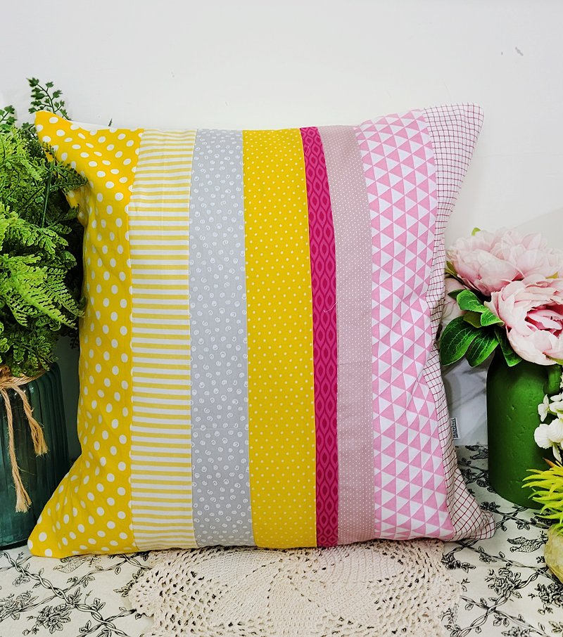 Nordic cute pink and color flower pillow pillow cushion cushion pillowcase - Pillows & Cushions - Cotton & Hemp 