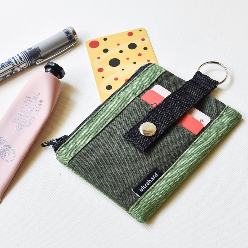 Ultrahard Simple Portable ID Card Holder Coin Purse/ID Holder - Grass Green - กระเป๋าใส่เหรียญ - ผ้าฝ้าย/ผ้าลินิน สีเขียว