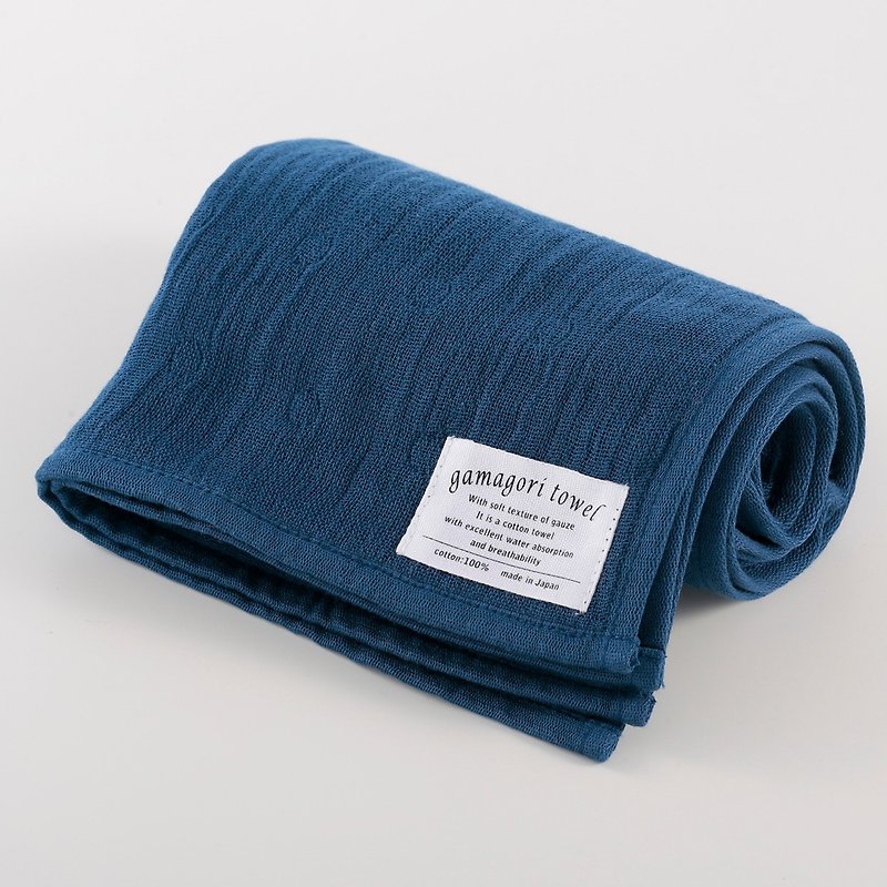 [Japan-made Gamagori] new, thin six-colour yarn towel - Prussian blue - Other - Cotton & Hemp 
