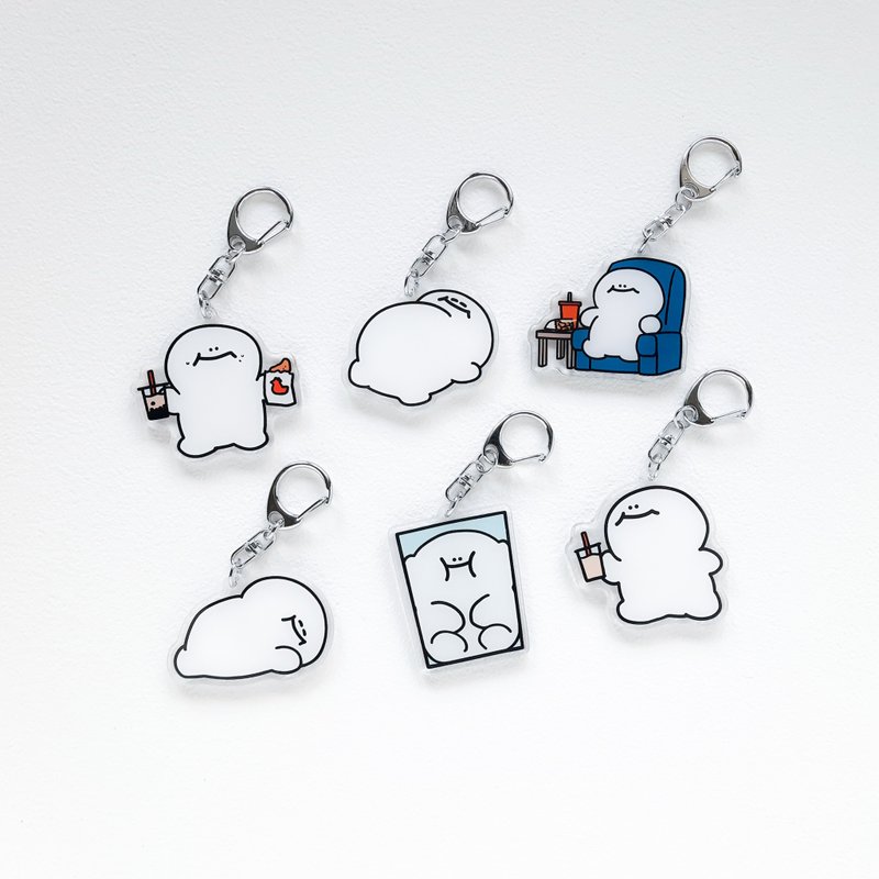 H-boy Acrylic pendant keychain/choose three - Keychains - Acrylic White