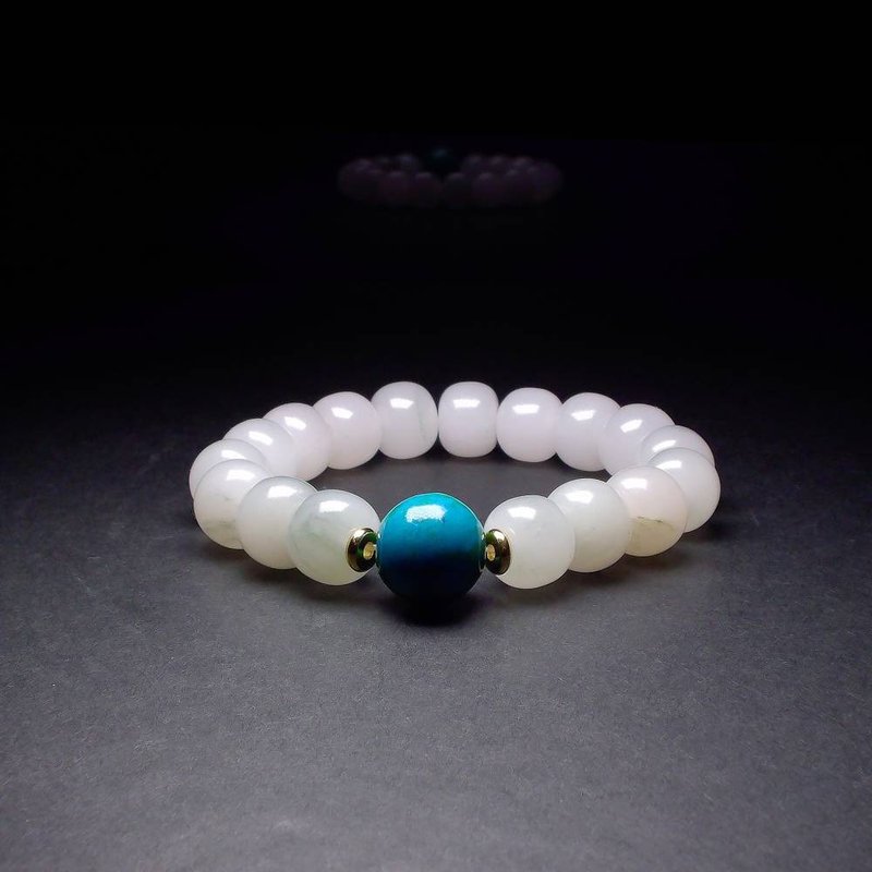 鳳凰松石搭配翠玉 男手鍊 男手環 手鏈 QBR-00059 - 手鍊/手環 - 水晶 