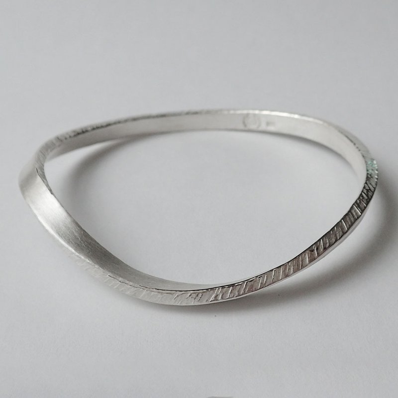 Bangle, solid, Handmade , 999-Fine Silver - Bracelets - Sterling Silver Silver