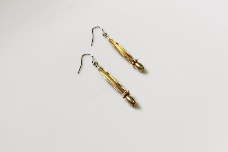 Golden Puff Sleeve Brass Earrings - Earrings & Clip-ons - Gemstone Gold