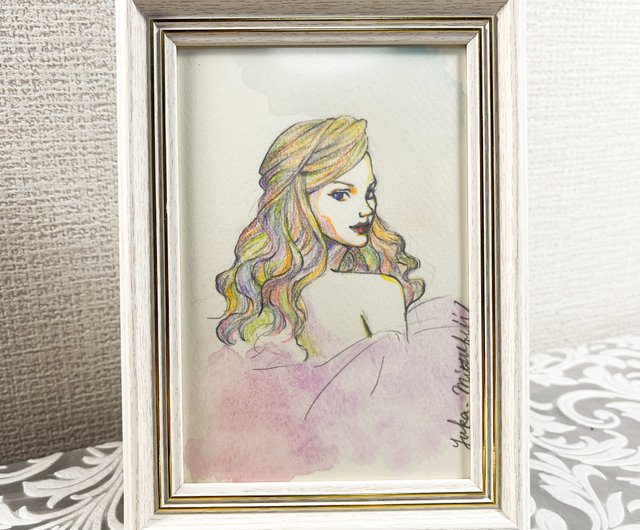 油彩画 女性の顔 木製フレーム 618tQ5xLnDL._UF350,350_QL50_.jpg
