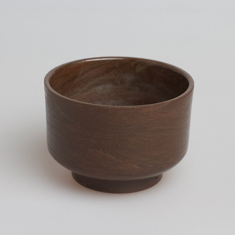 陶 杯子 咖啡色 - Nerikomi, coffee cup, handmade pottery unique mug made without the use of colour