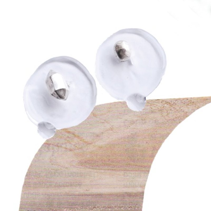 Primitive - 手工玻璃單邊透明耳環 / 耳夾 - 耳環/耳夾 - 玻璃 透明