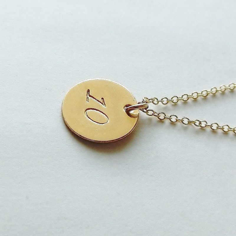 Number 2 digit plate necklace - Necklaces - Other Metals Gold