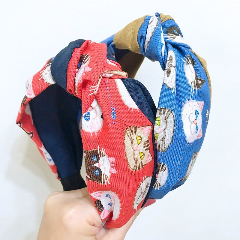 Handmade headband with selected high-quality fabric - เครื่องประดับผม - ผ้าฝ้าย/ผ้าลินิน หลากหลายสี