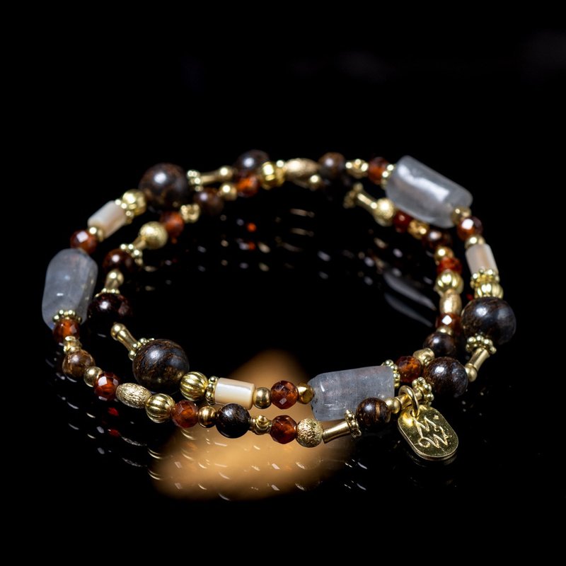 接骨木魔杖 // C1270金銅石橙石榴手鍊 - 手鍊/手環 - 寶石 