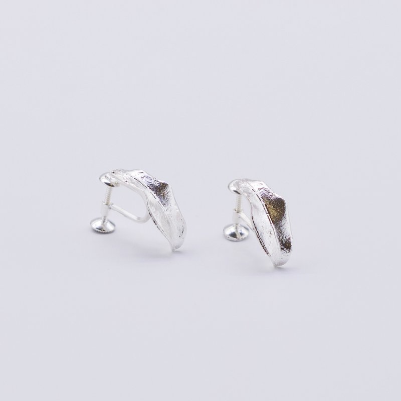 Taiwan Cha Jin Xuan Cha sterling silver earrings 18K gold plated earrings - Earrings & Clip-ons - Sterling Silver Silver