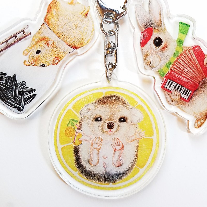 Key Ring-Lemon Hedgehog - Keychains - Plastic Yellow