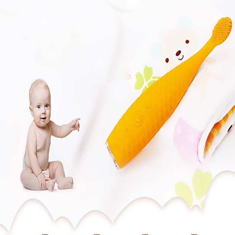 [Free Shipping] Baby Waterproof Rechargeable Sonic Soft Hair Silicone Toothbrush Westinghouse - Gadgets - Other Materials Yellow