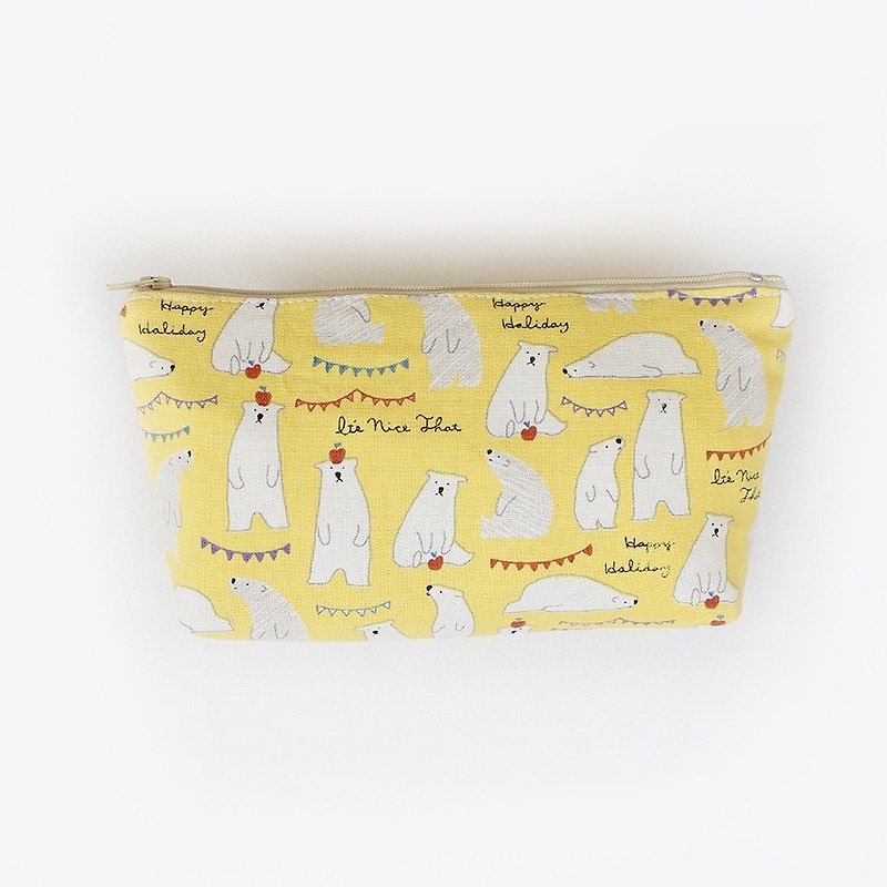 北極熊筆袋(大)/收納袋 鉛筆盒 化妝包 - 鉛筆盒/筆袋 - 棉．麻 