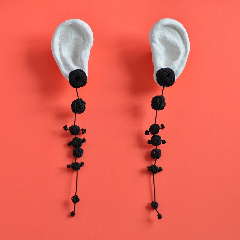 Elegy3 - Earrings & Clip-ons - Other Materials Black