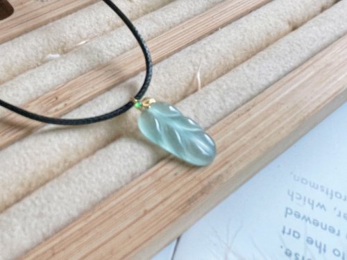 Pine St. Jewelry 松樹街輕奢珠寶 18K純金 天然瓜料藍水A貨翡翠事業有成、一葉致富吊墜
