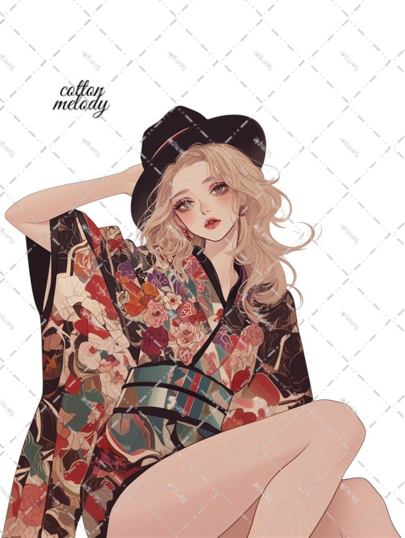 original sticker no.7719 character sticker original sticker character sticker girl sticker original character sticker - Stickers - Paper 