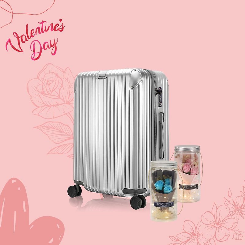Valentine's Day Limited Box See Henwan 24 Inch-Silver + Dried Flower Wishing - Luggage & Luggage Covers - Other Materials Silver
