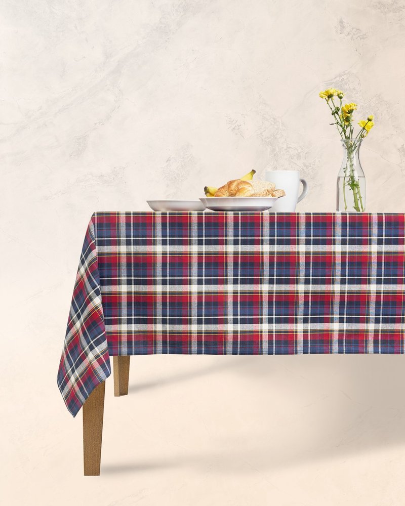 Han&Co. Table Cloth – ผ้าปูโต๊ะ สี Blue Tartan HCTBC06 桌布 - โต๊ะอาหาร - ผ้าฝ้าย/ผ้าลินิน หลากหลายสี