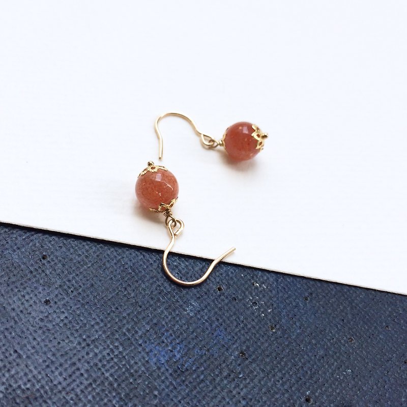 14kgf - Sunstone earrings - Earrings & Clip-ons - Gemstone Orange