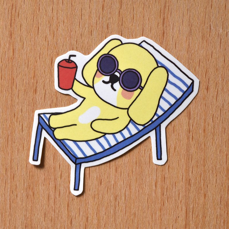 BB sitting on a recliner / leaflet sticker - Stickers - Paper 