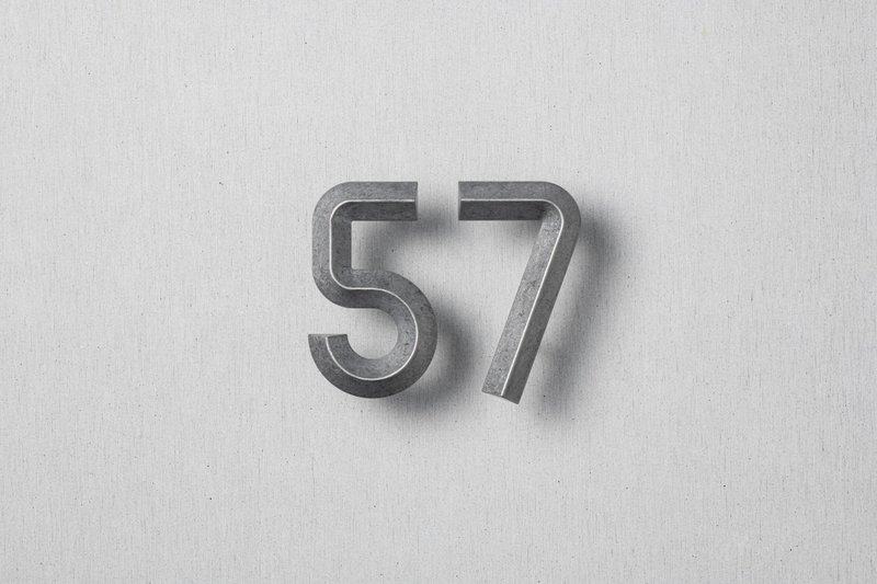 RIDGE NUMBER in metallic color - Doorway Curtains & Door Signs - Aluminum Alloy Silver