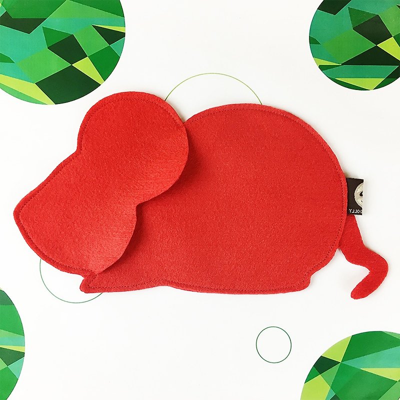 Super large money mouse red envelope bag standing position before the last limited edition of 30 - Chinese New Year - Polyester Red