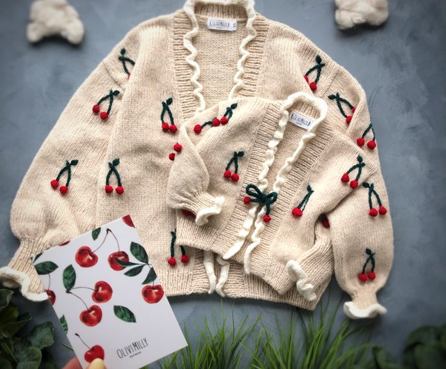 OLIVIMILLY チェリーカーディガン5-6y OLIVIMILLY チェリーカーディガン5-6y