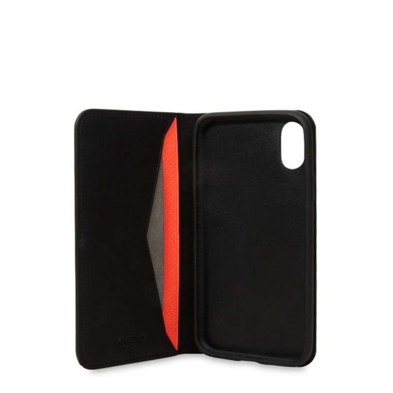 真皮 手機殼/手機套 黑色 - iPhone X 手機掀蓋皮套 Premium Folio